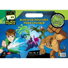 Ben 10 : Bloco de pôsteres para colorir com adesivos