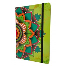 Caderno de Anotações tipo Moleskine Caderneta sem Pauta Capa Dura com Elástico - Mandala