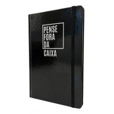 Caderno de Anotações tipo Moleskine Caderneta sem Pauta Capa Dura com Elástico - Pense fora da caixa