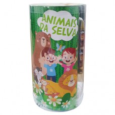 Mini tubo histórias para colorir - Animais selva