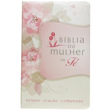 Bíblia da Mulher de Fé, NVI, Couro Soft, Flores