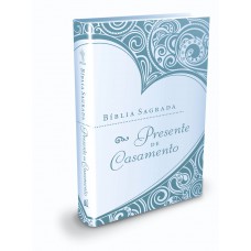 Bíblia Presente de Casamento, NTLH, Couro Soft, Azul, Caixa de Presente