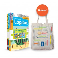 Kit promocional Coquetel com 4 livros Passatempos + Sacola brinde