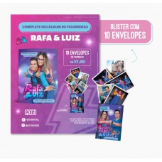 Kit 10 envelopes com 50 cromos do Livro ilustrado oficial Rafa & Luiz