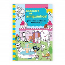 Encontre os Amiguinhos! No Castelo - Pinte e Cole os Adesivos