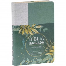 Bíblia Sagrada Letra Gigante, Edição com Letras Vermelhas e Harpa Cristã, Capa Sintética Floral