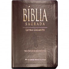 Bíblia Sagrada Letra Gigante com índice - Capa couro sintético Marrom | Letra Gigante SBB