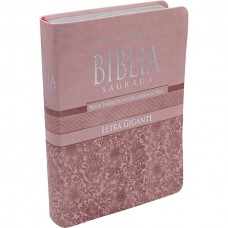 Bíblia Sagrada Letra Gigante com índice - Capa couro sintético Rosa | Letra Gigante SBB