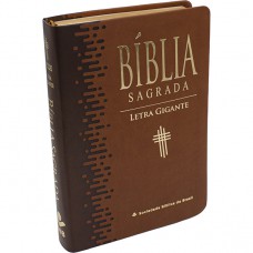 Bíblia Sagrada Letra Gigante com índice - Capa couro sintético Marrom | Letra Gigante SBB