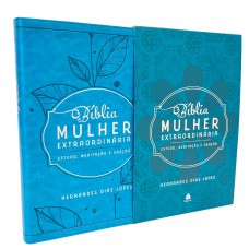 Bíblia mulher extraordinária - Estudo, Meditação e Oração - Turquesa