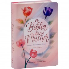 A Bíblia da Mulher ARC Nova Edição Tamanho portátil | SBB | Bíblia da Mulher - capa impressa, tulipa azul
