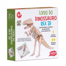 Livro do Dinossauro T-Rex 3D com peças de madeira Livro do Dinossauro T-Rex 3D com peças de madeira