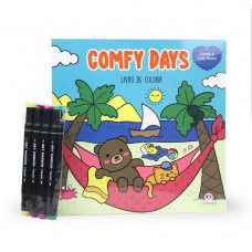 Comfy Days - Livro de Colorir com 4 Canetinhas