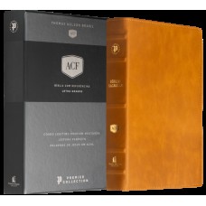 Bíblia ACF, Couro legítimo mostarda, Letra grande, Leitura Perfeita, Premier Collection | Com letras de Jesus em azul e referências cruzadas Bíblia ACF, Couro legítimo mostarda, Letra grande, Leitura Perfeita, Premier Collection | Com letras de Jesus em azul e referências cruzadas