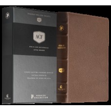 Bíblia ACF, Couro legítimo marrom, Letra grande, Leitura Perfeita, Premier Collection | Com letras de Jesus em azul e referências cruzadas Bíblia ACF, Couro legítimo marrom, Letra grande, Leitura Perfeita, Premier Collection | Com letras de Jesus em azul e referências cruzadas