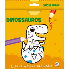 Dinossauros - 2 livros de colorir sanfonados Dinossauros - 2 livros de colorir sanfonados