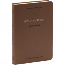 Bíblia Sagrada NAA Slim SBB Capa em couro sintético, Marrom