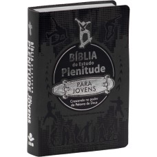 Bíblia de Estudo Plenitude para Jovens NTLH SBB Capa em couro sintético, cinza escuro