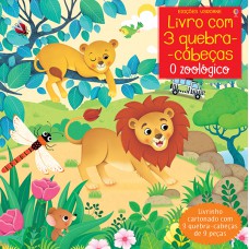 O zoológico: livro com 3 quebra-cabeças