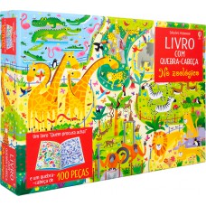 No zoológico: livro com quebra-cabeça