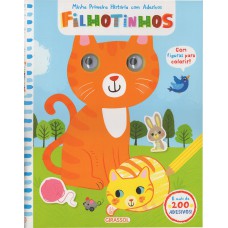 Minha primeira história com adesivos - filhotinhos
