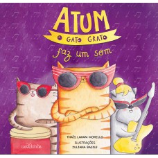 Atum, o gato grato faz um som